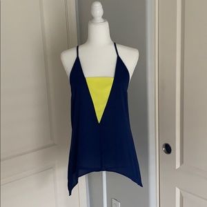 Blue Rain Royal Blue and Yellow Top